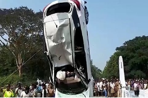 Three dead after car falls into canal in Coimbatore, search on for one person