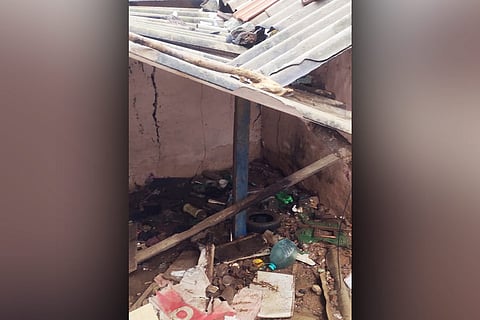A collapsed slum in Vannarpet