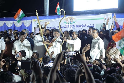 Karnataka Congress leaders during an election campaign