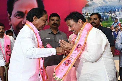 Former senior Congress leader Danam Nagender joins TRS