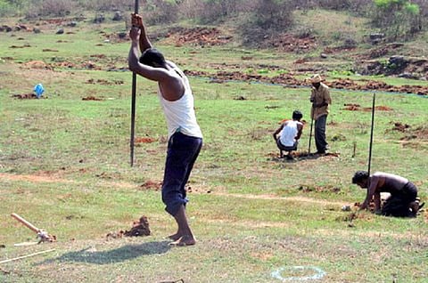 Digging workers recover ancient idols buried under the earth in TN