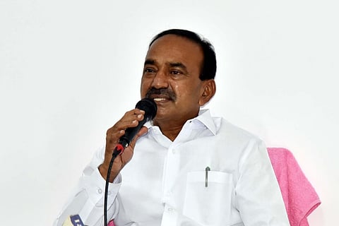Eatala Rajender addressing the media