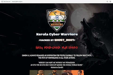 After Gandhi assassination reenactment, Kerala Cyber Warriors hack Hindu Mahasabha site