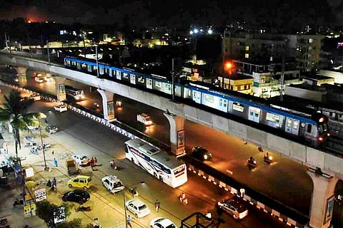 Representative image of Hyderabad metro