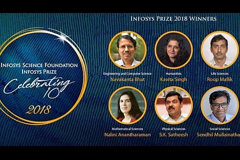 Infosys Science Foundation awards prizes to 6 winners, including 2 IISc profs