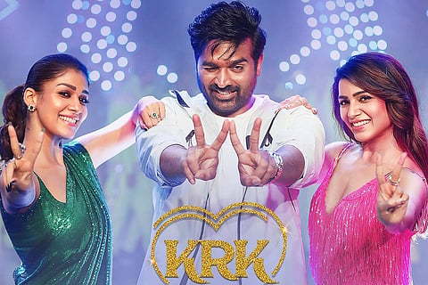 Actors Nayanthara (L), Vijay Sethupathi, and Samantha (R) in Two Two Two song