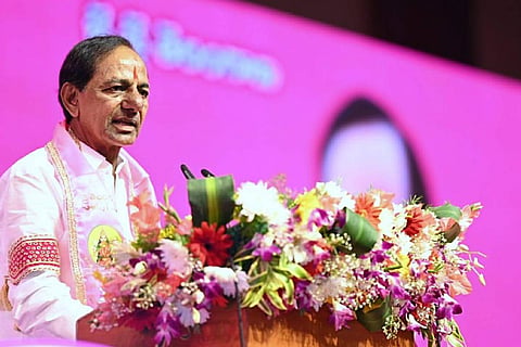 KCR at a TRS plenary meeting