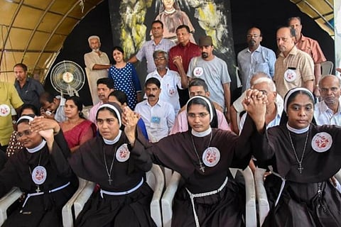 Nuns protest