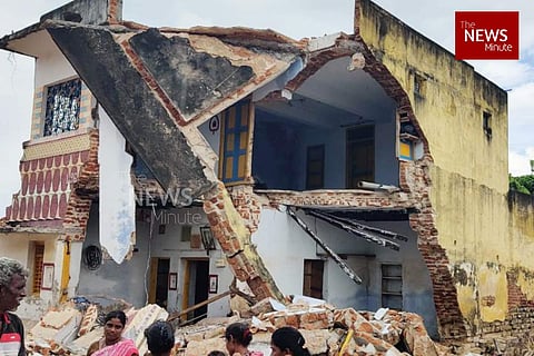 House damaged in the flood that hit Madanapalle village in Andhra Pradesh’s Kadapa district