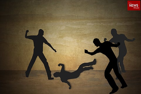 Image representation of a man being attacked