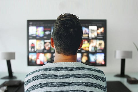 Man watching TV