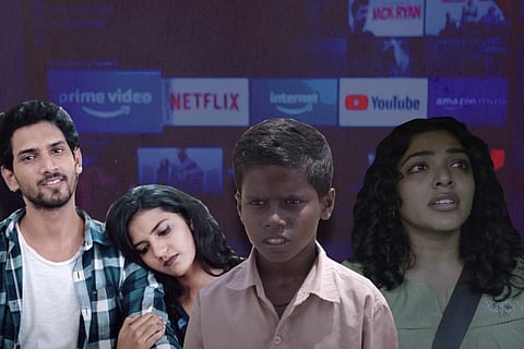 Screengrabs from Manasanamaha, Koozhangal, and Santhoshathinte Onnam Rahasyam