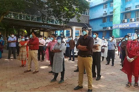 Medicos protest in Thiruvananthapuram