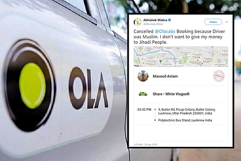 Ola stands up to bigotry, responds to VHP man who cancelled cab as driver is Muslim