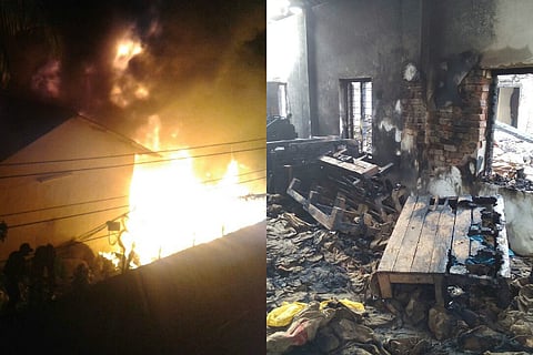 Fire near Padmanabha Swamy temple spreads panic, doused after four hours