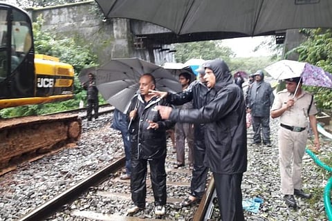 Rail landslide