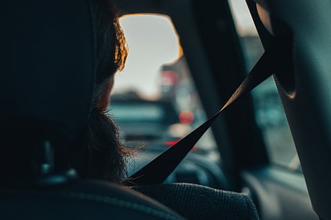 Representative image of a passenger wearing seatbelt