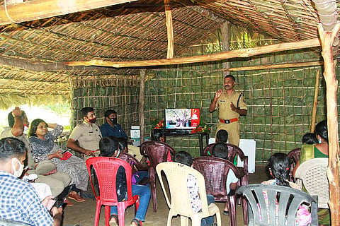 Vithura police taking class for tribal students