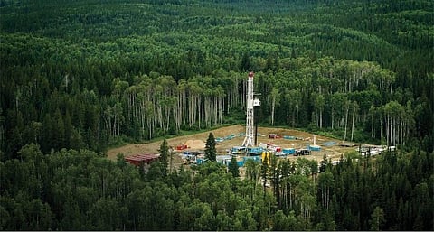 A drilling rig in Western Canada