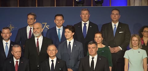 Justin Trudeau said Canada helped found NATO 75 years ago.