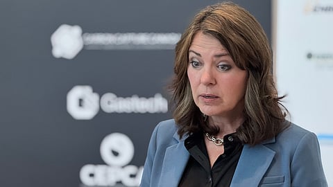Alberta Premier Danielle Smith in Calgary on Wednesday