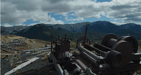 Abandoned mining equipment on top of the unreclaimed Grassy Mountain mine.