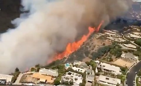 A screenshot of the Pacific Palisades fire in Los Angeles.