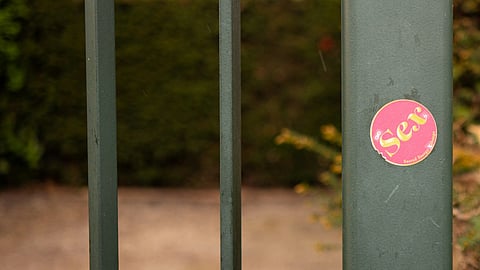 Sex sticker on gate