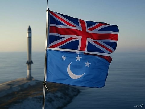 A rendering of flags