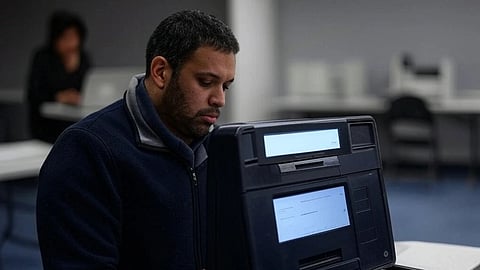 A rendering of an electronic vote tabulator