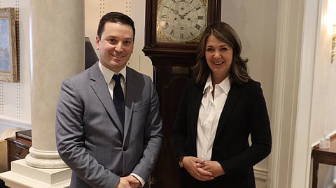 Minister Simon Jolin-Barrette and Alberta Danielle Smith in Quebec