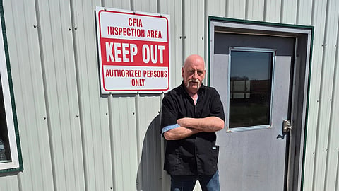 Henk Van Essen on his farm near Lethbridge Alberta