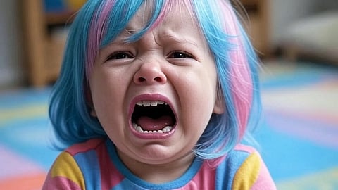 A rendering of a transgender toddler