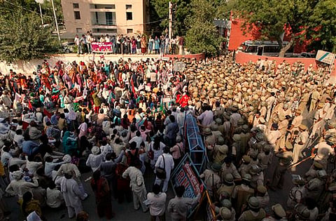 Women protest against rape cases in Haryana