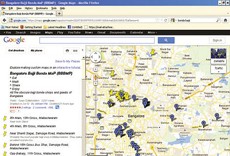 Map bajjis, bondas on Google now