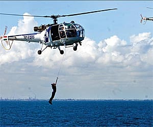 Chetak helicopters in action 