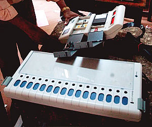 An electronic voting machine being tested. (File photo)