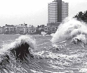 High tide at Shivaji park in Mumbai on Friday.