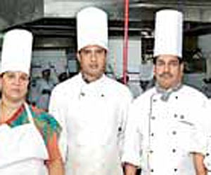 Corporate chef K K Nair (2nd from right) and team