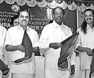 Two trains flagged off