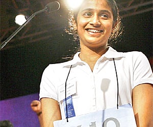 Kavya Shivashankar after winning the Scripps National Spelling Bee.