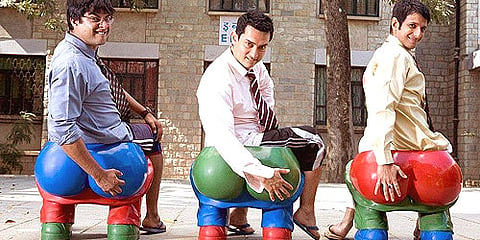 Aamir Khan, R. Madhavan and Sharman Joshi in "3 Idiots".(Smapurn Pix)