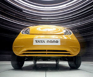 A Tata Nano is displayed during the 78th Geneva Car Show. (Photo: Reuters)