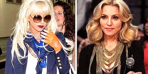 Queen of pop Madonna and English singer Lady GaGa indulged in a catfight which went live on TV.(Sampurn Pix)