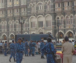 A scene out the Mumbai Taj during the 26/11 terror attack. Express File Photo