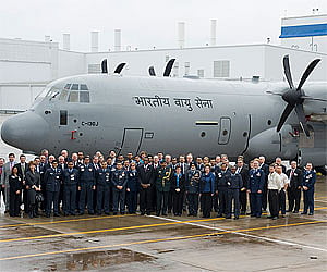 The first of India's 6 C-130J Super Hercules airlifters was received at a ceremony at manufacturer Lockheed Martin's Marietta, Georgia, facility. IANS