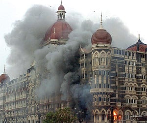 A file photo of the attack on the Taj Hotel in Mumbai