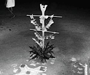 A file picture of a decorated pole symbolising the noble king Baliyendra | Express Photo