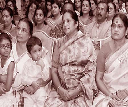 Radhalakshmi, Rajamma and KPAC Lalitha at the ‘pooja’ function of the remake of ‘Rathinirvedam’ held at SP Grand Days hotel on Friday. ENS