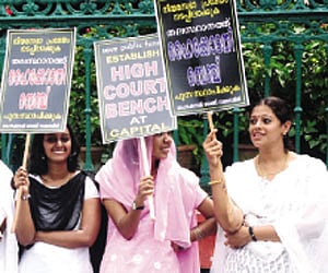 Protesters observing the fourth anniversary of the agitation demanding a High Court Bench in the city on Wednesday | EXPRESS